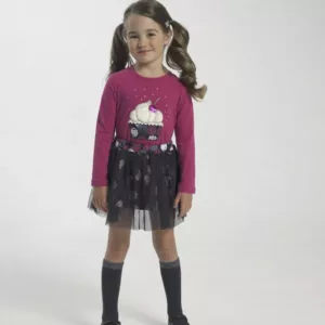 Set skirt with blouse for girl with funky stars print